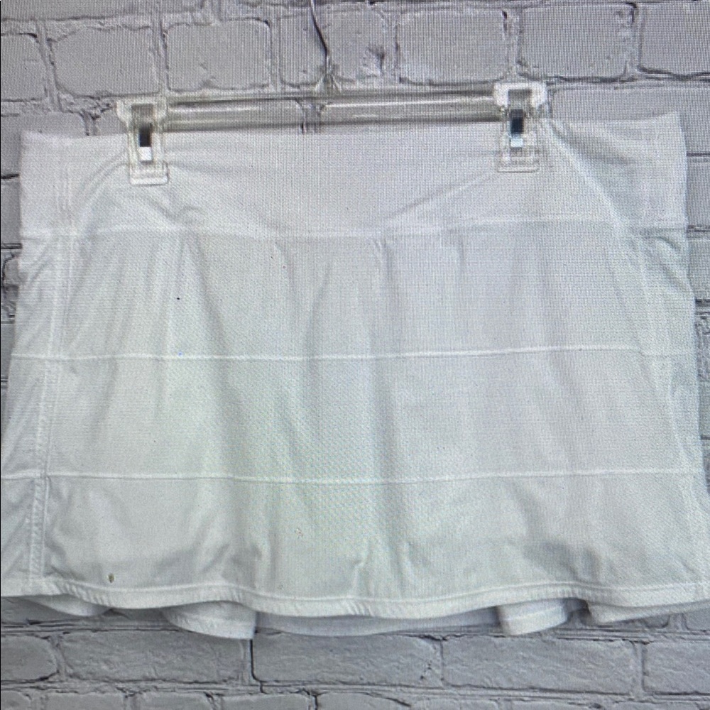 Lululemon Pace Rival Skirt Skort 4-Way Stretch White Sz 14 Tall